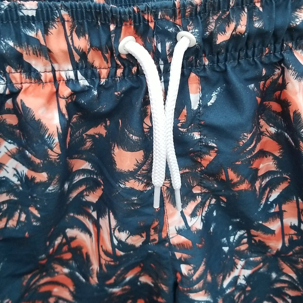 NEW Boy's Tropical Print Swim Trunks